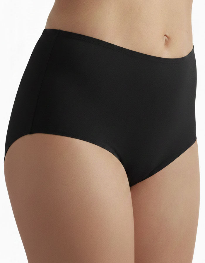 Памучна бикина с висока талия без ластик на крачолите, черен, 0136