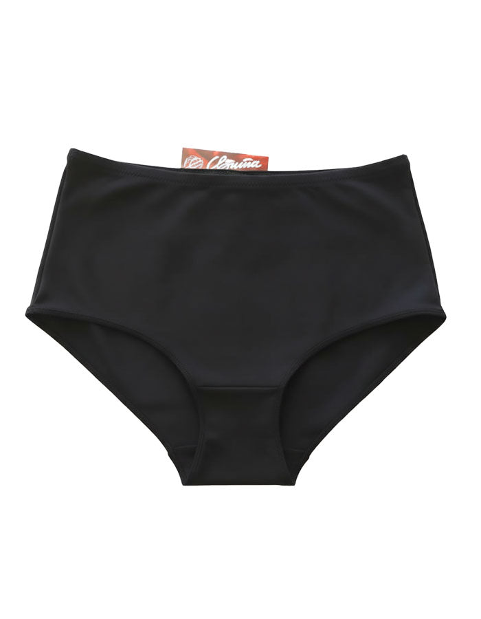 Памучна бикина с висока талия без ластик на крачолите, черен, 0136