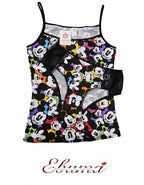 Памучен комплект от потник с тънки презрамки и бикина Мики Маус, 051252