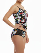 Памучен комплект от потник с тънки презрамки и бикина Мики Маус, 051252