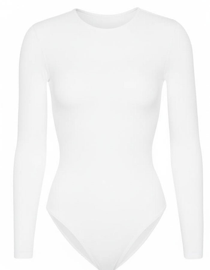 Памучно боди блуза, БИКИНА, бял, 055