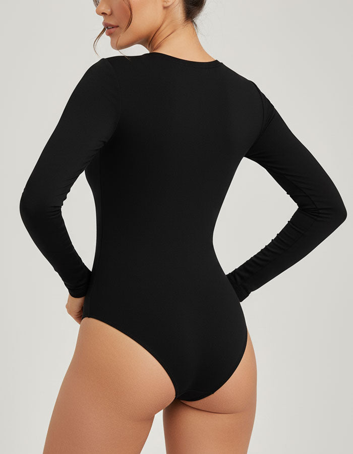 Памучно боди блуза, БИКИНА, черен, 055