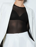 Боди блуза от тюл, ПРАШКА, черен, 056