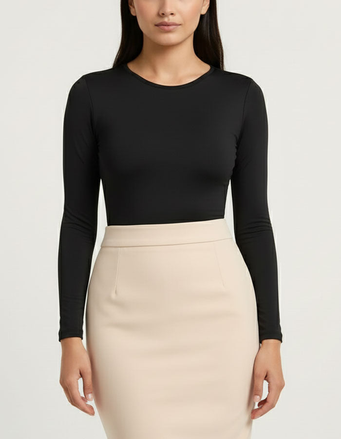 Памучно боди блуза, ПРАШКА, черен, 056