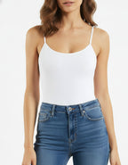 Памучно боди с тънка презрамка, ПРАШКА, бяло, 057