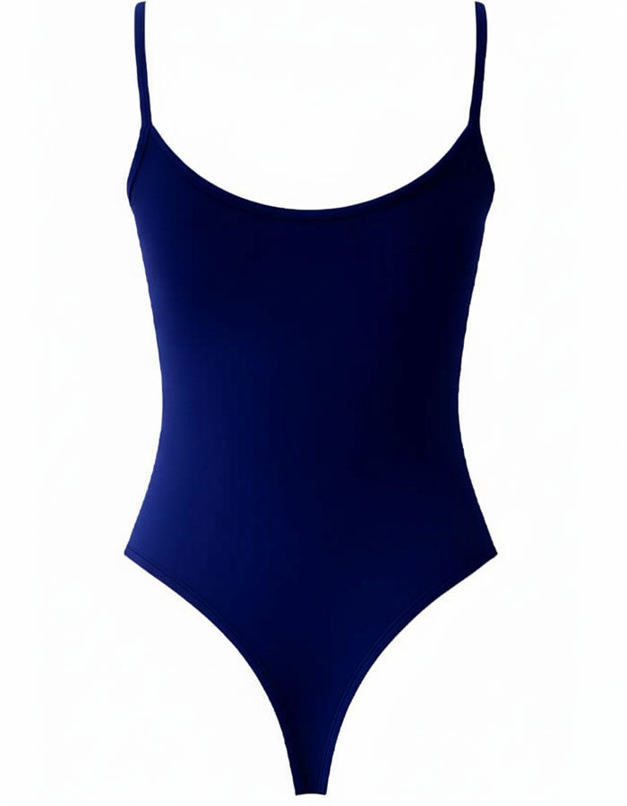 Памучно боди с тънка презрамка, ПРАШКА, тъмно синьо, 057