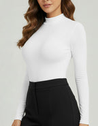 Памучно боди блуза полуполо, ПРАШКА, бял, 066