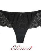 Сет от 3 броя луксозна бразилиана, Lace belt, черен, 069