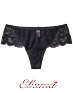 Сет от 3 броя луксозна бразилиана, Lace belt, черен, 069