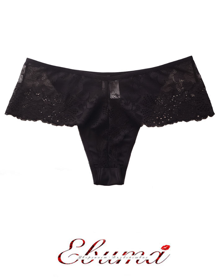 Сет от 3 броя луксозна бразилиана, Lace belt, черен, 069