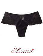 Сет от 3 броя луксозна бразилиана, Lace belt, черен, 069