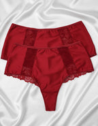 Сет 2 броя луксозни бразилиани с висока талия, Komfi waist, червен, 080