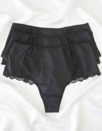 3 броя луксозни бразилиани с висока талия, Komfi waist, черен, 080