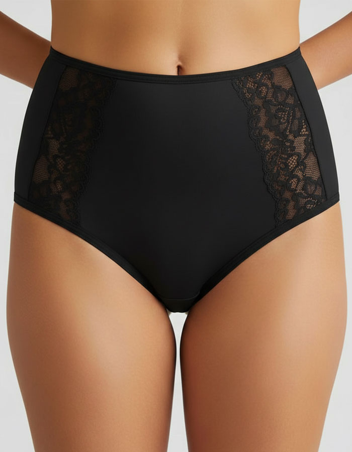 3 броя луксозни бразилиани с висока талия, Komfi waist, черен, 080