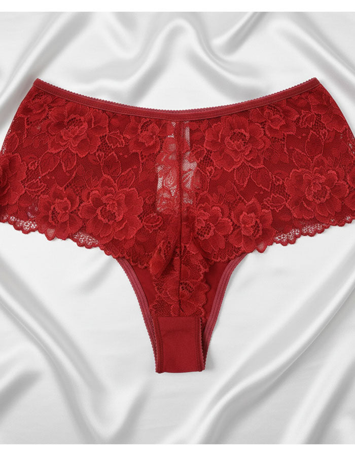 Луксозна бразилиана с висока талия, Komfi waist, червен, 080