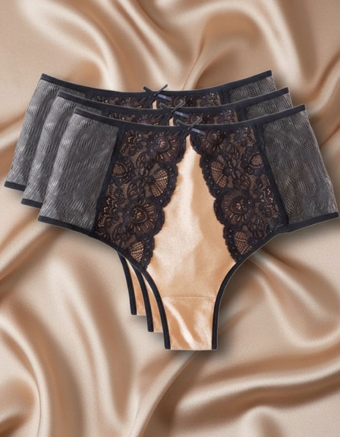 3 броя луксозни бразилиани с висока талия, микс, 082