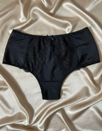 Луксозна дантелена бразилиана с висока талия, черен, 082