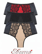 Луксозна, красива и удобна бразилиана от микрофибър, дантела и тюл. Дантелата отпред е положена върху бежовия микрофибър и придава загадъчна визия. Бразилианата е идеалния ви избор за вашия панталон или дънки с висока талия, за да е завършена цялостната ви визия.
Моделът е вдъхновен от идеята при съчетание на удобство и секси излъчване.
Женствените комбинации от класически и винаги актуални цветове прави моделът привлекателен и неустоим.
Моделът е с висока талия и секси визия.
Дизайнът на дантелата може да 