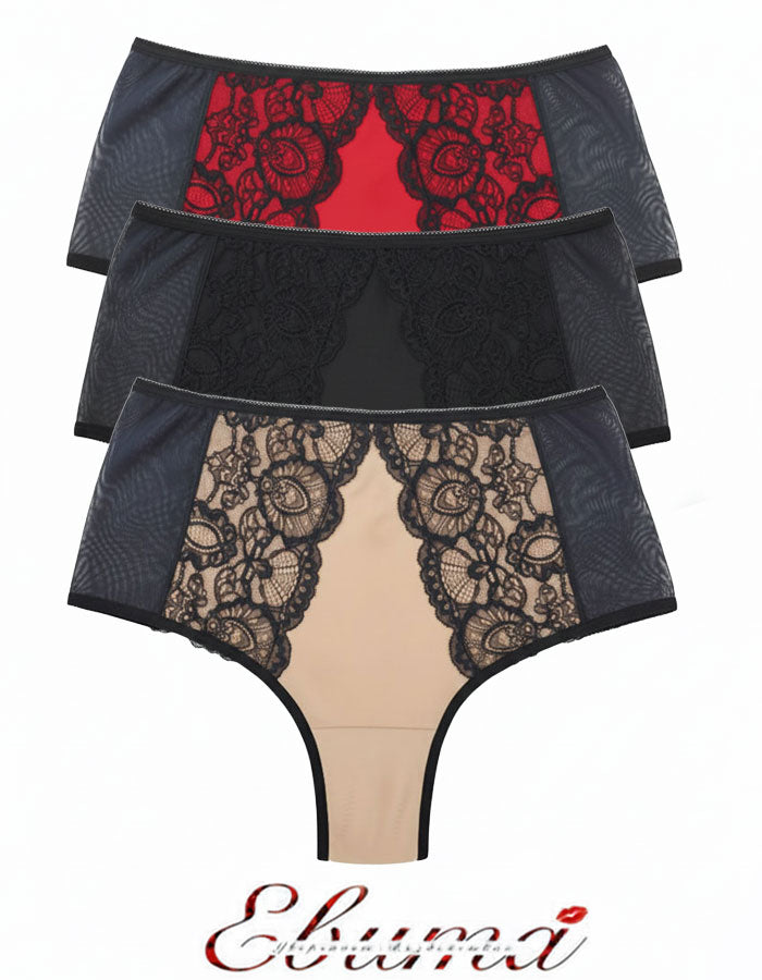 Луксозна, красива и удобна бразилиана от микрофибър, дантела и тюл. Дантелата отпред е положена върху бежовия микрофибър и придава загадъчна визия. Бразилианата е идеалния ви избор за вашия панталон или дънки с висока талия, за да е завършена цялостната ви визия.
Моделът е вдъхновен от идеята при съчетание на удобство и секси излъчване.
Женствените комбинации от класически и винаги актуални цветове прави моделът привлекателен и неустоим.
Моделът е с висока талия и секси визия.
Дизайнът на дантелата може да 