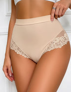 Луксозна бразилиана с висока талия, бежов, 099