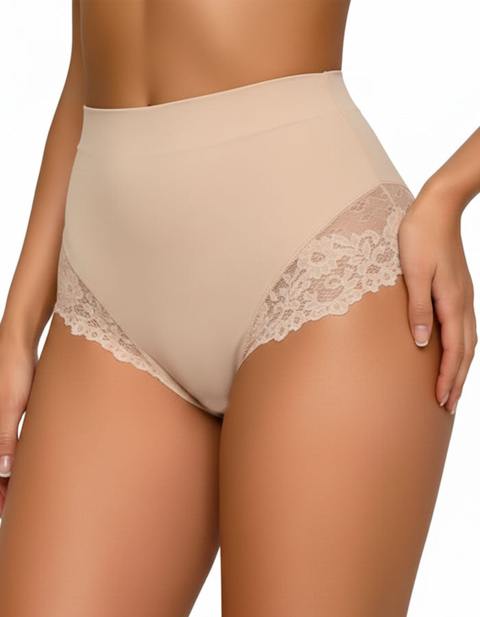 Луксозна бразилиана с висока талия, бежов, 099