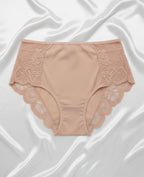 Сет от 3 броя луксозни бикини с висока талия от микрофибър и дантела, Микс, 112