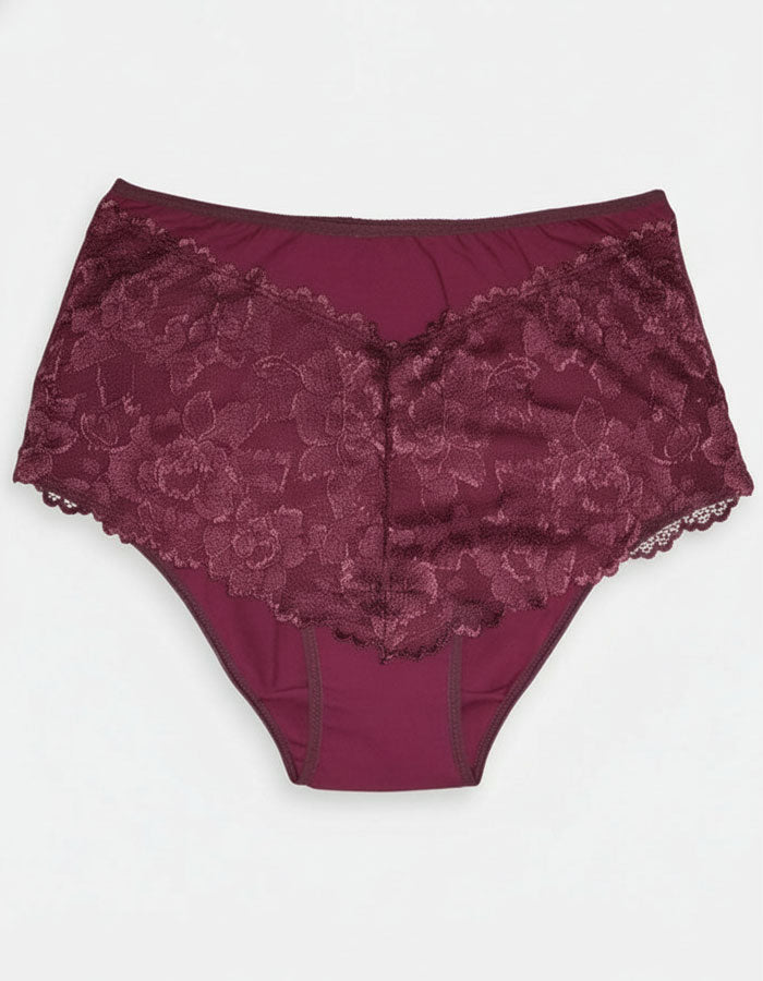 Памучна бикина/ боксер с дантела, Elegance, бордо , 119