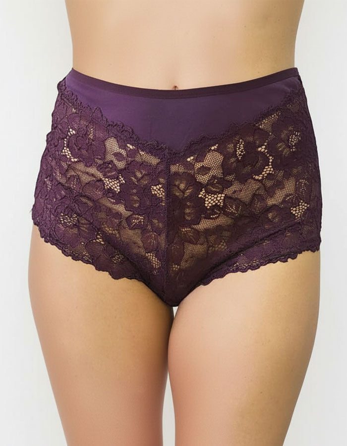 Памучна бикина/ боксер с дантела, Elegance, патладжан, 119