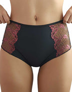 Луксозен боксер от микрофибр с висока талия, Grace, черен с акцент, 135