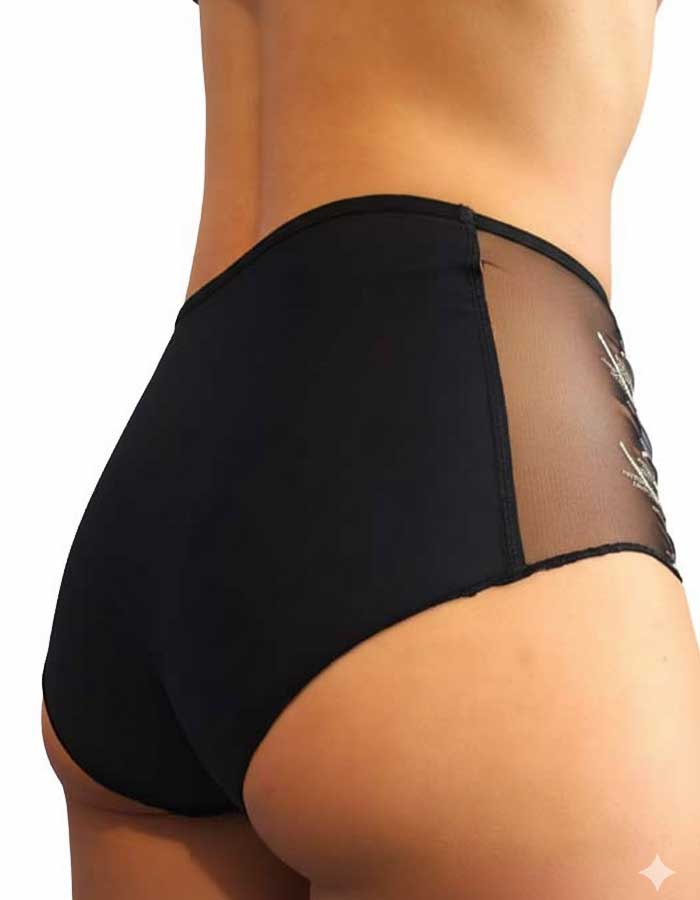 Луксозен боксер от микрофибр с висока талия, Grace, черен, 135