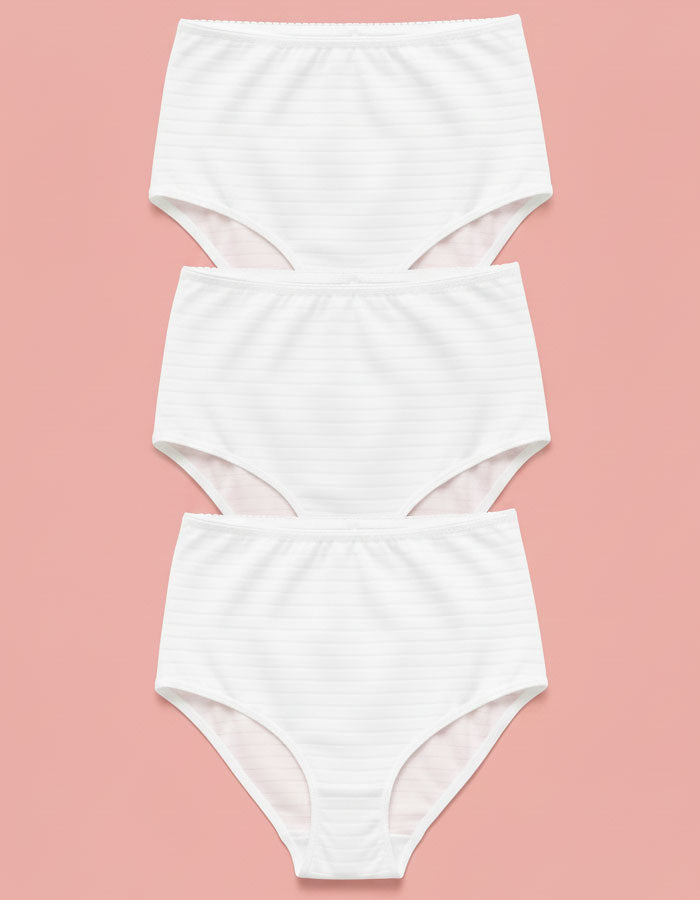 Сет от 3 броя стягаща бикина с висока талия, Fit, бяла ,150