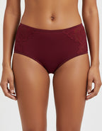 Памучна бикина с висока талия, Natural comfort, бордо, 160