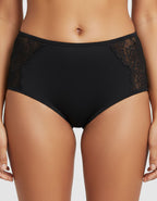 Памучна бикина с висока талия, Natural comfort, черно, 160