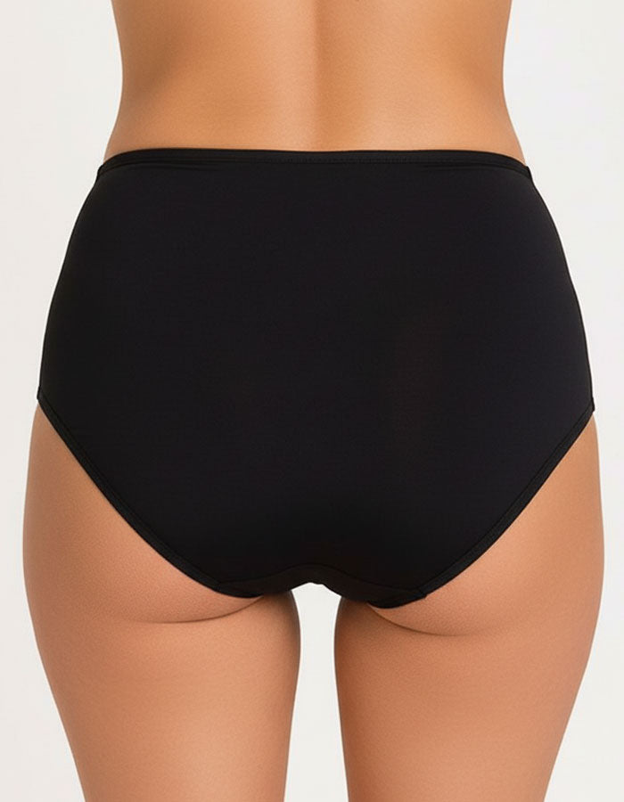 Памучна бикина с висока талия, Natural comfort, черно, 160