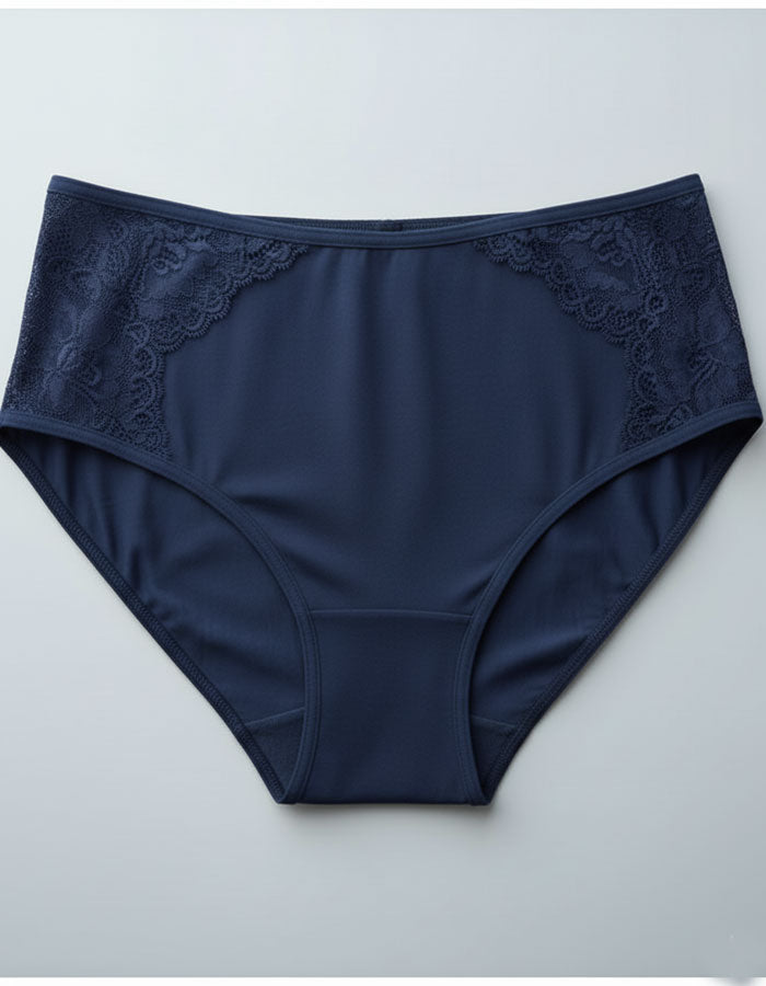 Памучна бикина с висока талия, Natural comfort, тъмно син, 160