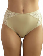 Памучна бикина с висока талия, Natural comfort, бежово, 160