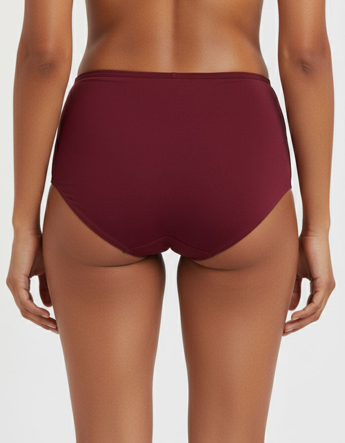 Памучна бикина с висока талия, Natural comfort, бордо, 160