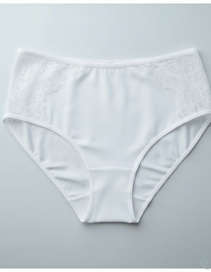 Памучна бикина с висока талия, Natural comfort, бяла , 160