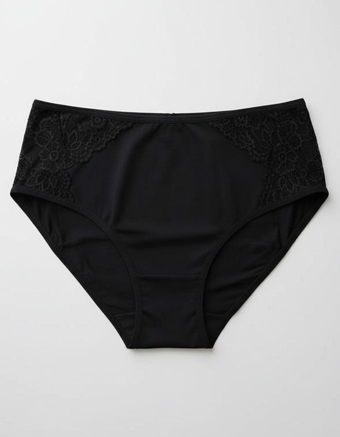 Памучна бикина с висока талия, Natural comfort, черно, 160