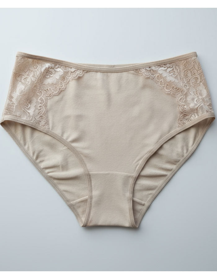 Памучна бикина с висока талия, Natural comfort, бежово, 160