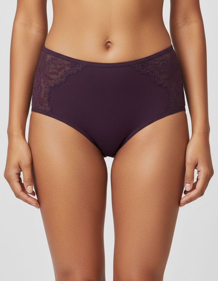 Памучна бикина с висока талия, Natural comfort,патладжан , 160