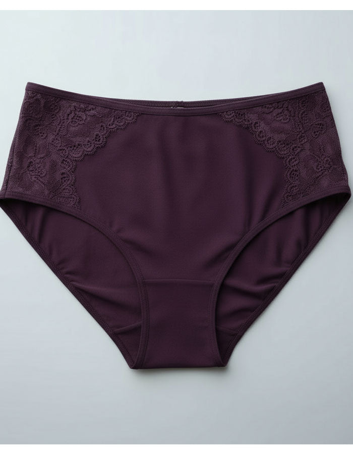 Памучна бикина с висока талия, Natural comfort,патладжан , 160