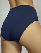 Памучна бикина с висока талия, Natural comfort, тъмно син, 160