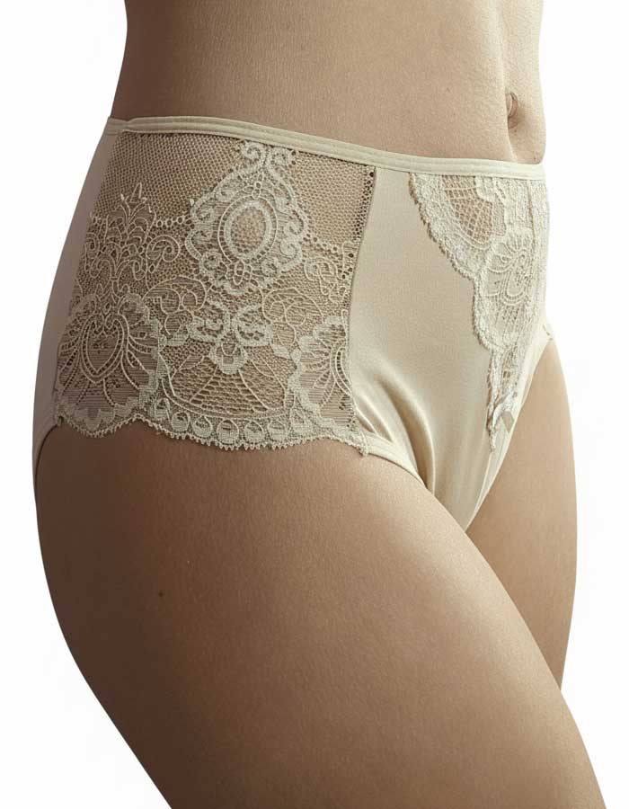 Памучна бикина с висока талия, Aurora, бежово, 161