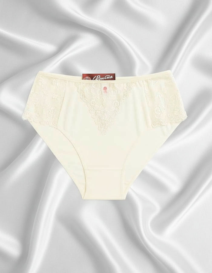 Памучна бикина с висока талия, Aurora, екрю, 161