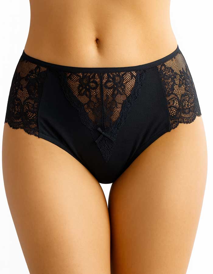 Памучна бикина с висока талия, Aurora, черен, 161