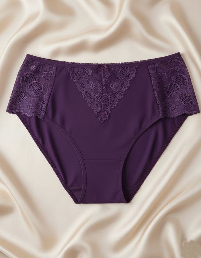 Памучна бикина с висока талия, Aurora, патладжан, 161