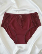 Памучна бикина с висока талия, Aurora, бордо, 161