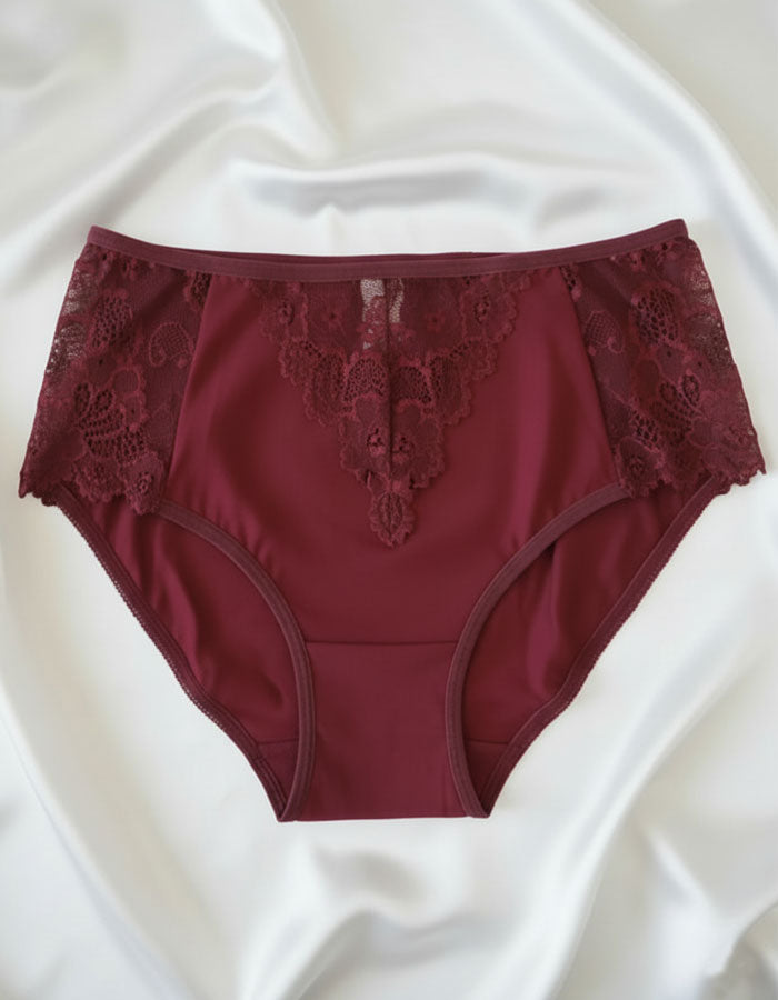 Памучна бикина с висока талия, Aurora, бордо, 161