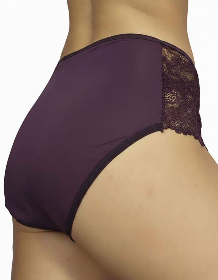 Памучна бикина с висока талия, Aurora, патладжан, 161